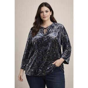 Venezia Velvet Paisley Tunic Top Womens 14/16 Boho Witchy Fairy